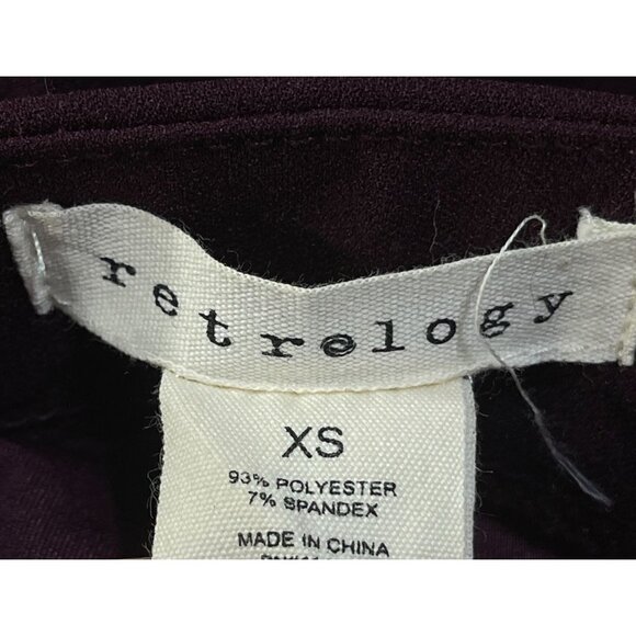 Retrology Pants Trousers Pull-On Straight Leg Stretch Burgundy XS Extra Small - Picture 5 of 6
